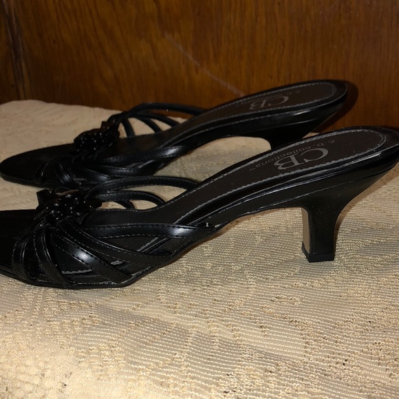 CB Collections Women’s Black Leather Sandals - Picture 3 of 8